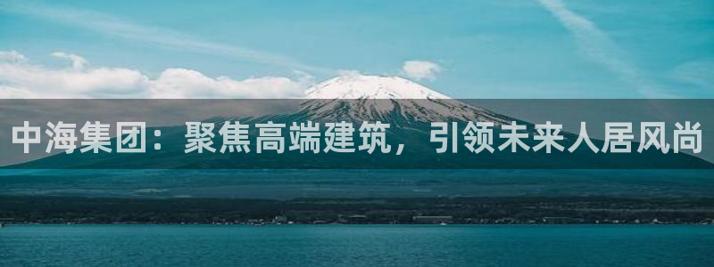 天狮娱乐会所：中海集团：聚焦高端建筑，引领未来人居风尚