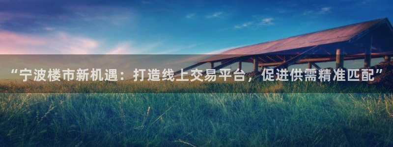 天狮娱乐招商87277：“宁波楼市新机遇：打造线上交易平台，